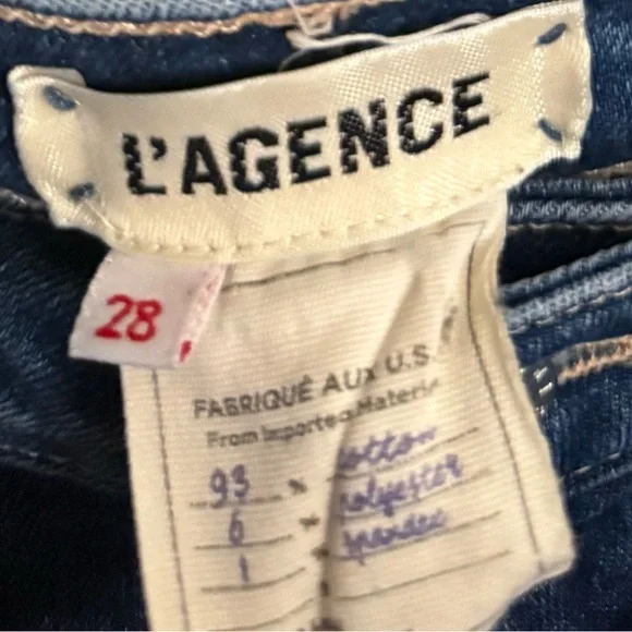 L’AGENCE High Rise Skinny Jeans Blue Women’s Size 28 Stretch Denim - Picture 5 of 6